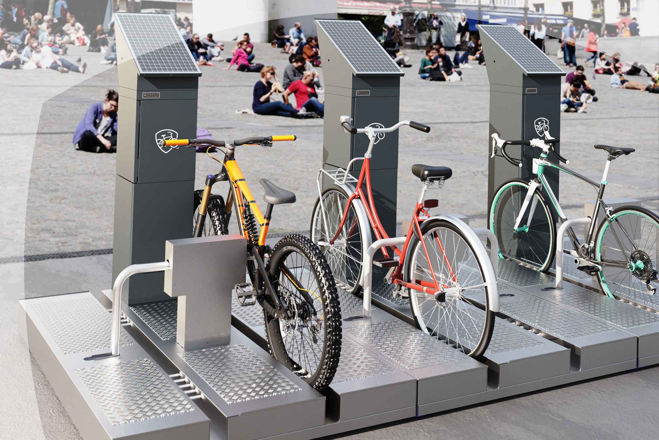 VeloStation KeepMyBike destinée aux collectivités avec armoire de stockage